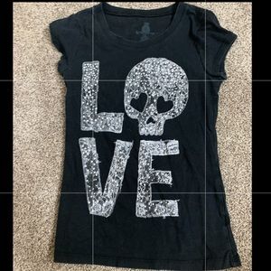 Skull love t shirt